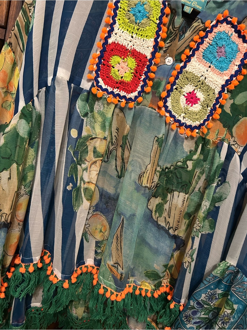 NWOT Antica Sartoria BY Giacomo Porcellana Beach Coverup OS - Picture 6 of 11